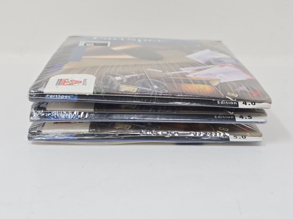 PartSpec Edition 4.0, 4.5, & 5.0 CD-ROM CAD Software Bundle - New & Sealed