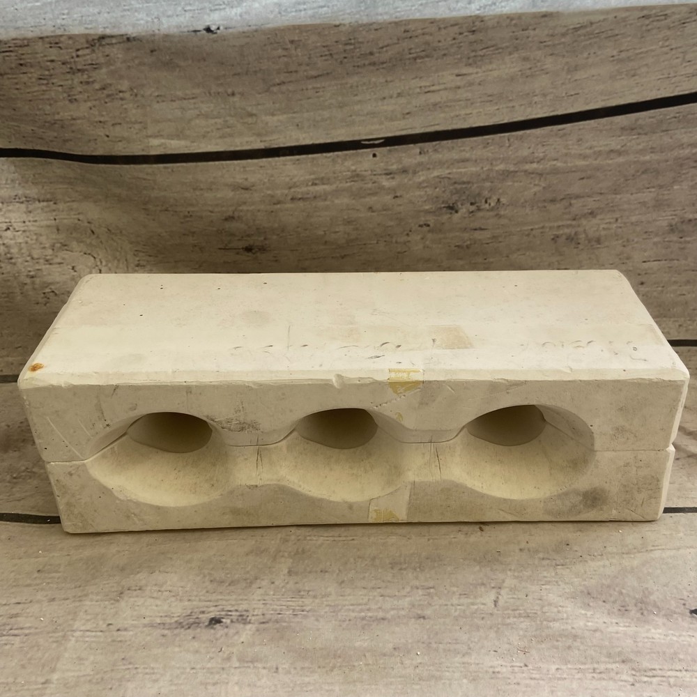 Vintage Unbranded Ceramic Casting Mold Three Jars W/Lids #C-28