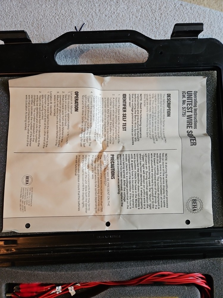 BEHA 5775 Wire Tester / Sorter / Continuity Analyzer