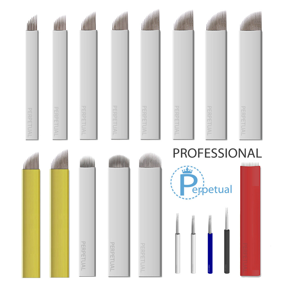 50 Microblading Microblade Needles Blade Permanent Makeup Eyebrow Tattoo Needle