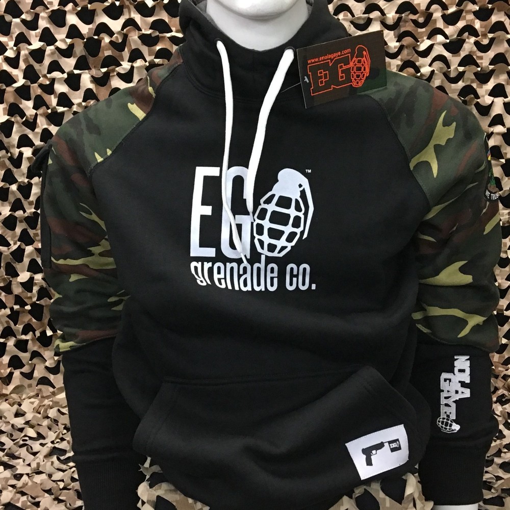 NEW Enola Gaye Tequila Pull Over Hooded Sweatshirt - Black - Small