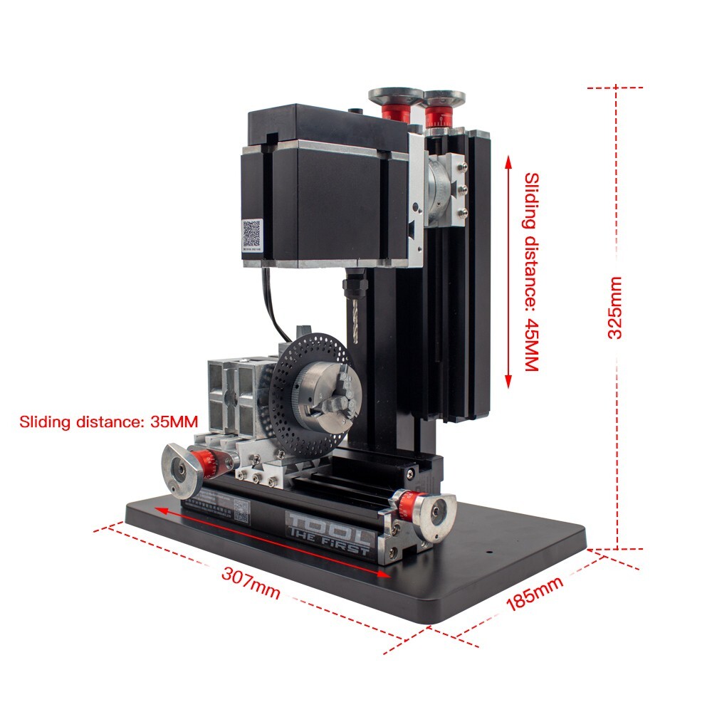 金属索引铣床 DIY 6 轴钻孔机 12000rpm 60W-