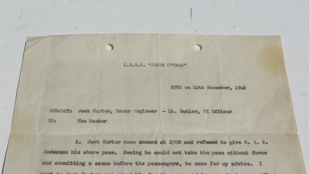 USATS James O'Hara Disciplinary Document Write Up