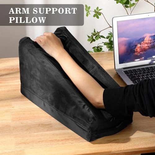 Arm Elevation Pillow with 2 Pockets, Soft Ergonomic Support Pillow for Black