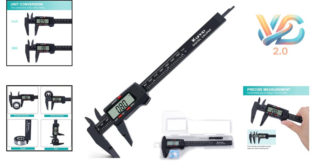 Digital Caliper 6 Inch LCD Screen Electronic Micrometer Auto-Off