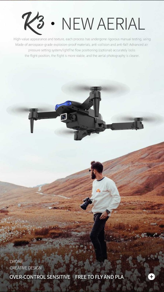 FPV Wifi RC Drone Wide Angle HD 4K Camera Foldable Quadcopter Camera
