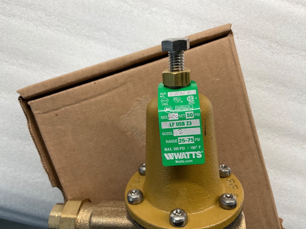 Watts 1/2” Water Pressure Reducing Valve LFU5B-G-Z3 / 50PSI / EDP 0009101/ NEW