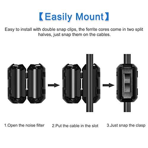 12 Pcs Clip-on Ferrite Core Ring Bead Anti-Interference Noise Suppressor