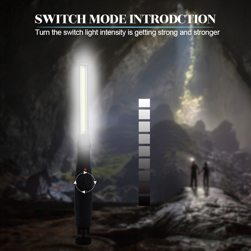 Magnetic Rechargeable COB LED RED Work Light Lamp Flashlight Folding Torch