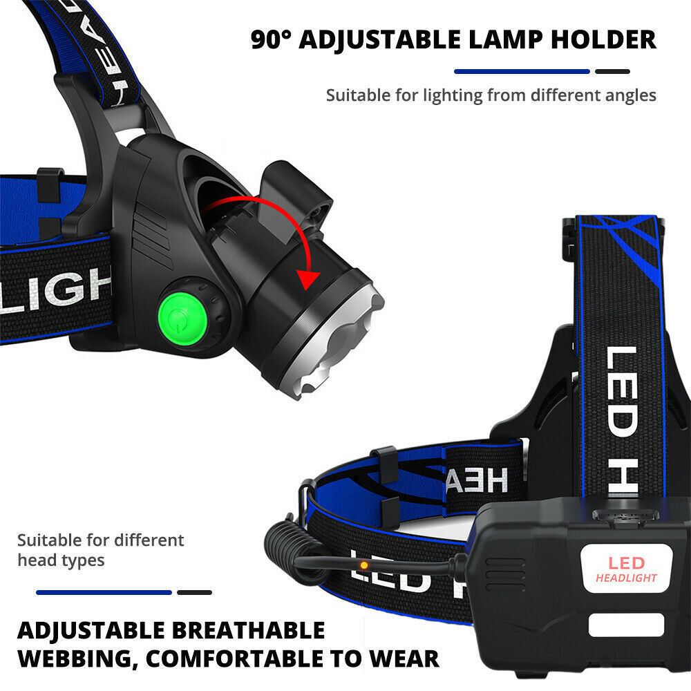 Brightness LED Headlight Headlamp Head Torch Flashlight Work Light Camping Lamp