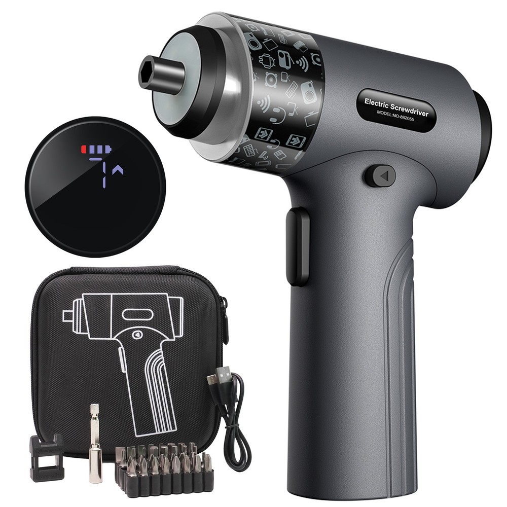 ANXTECH Cordless Electric Screwdriver Set Electronic Screw Gun Tools + LED Light
