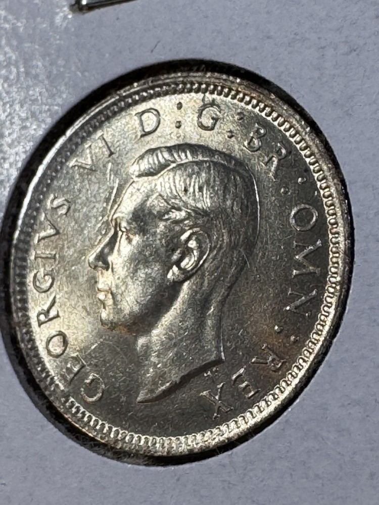 1943 Great Britain Silver 6 Pence