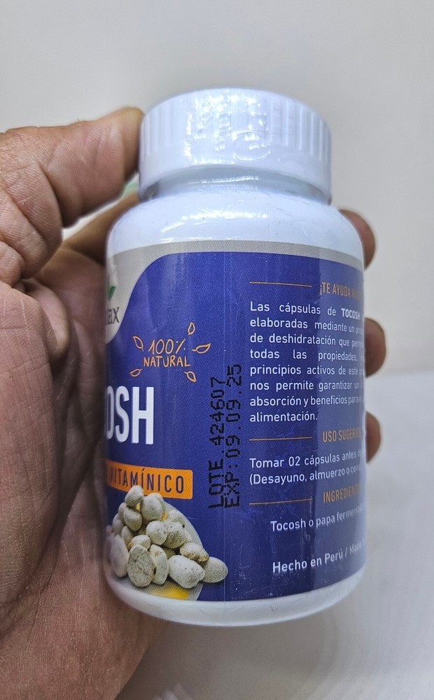 TOCOSH 1 BOTTLES 100 CAPS 500 Mg 100% NATURAL FROM PERU !!!