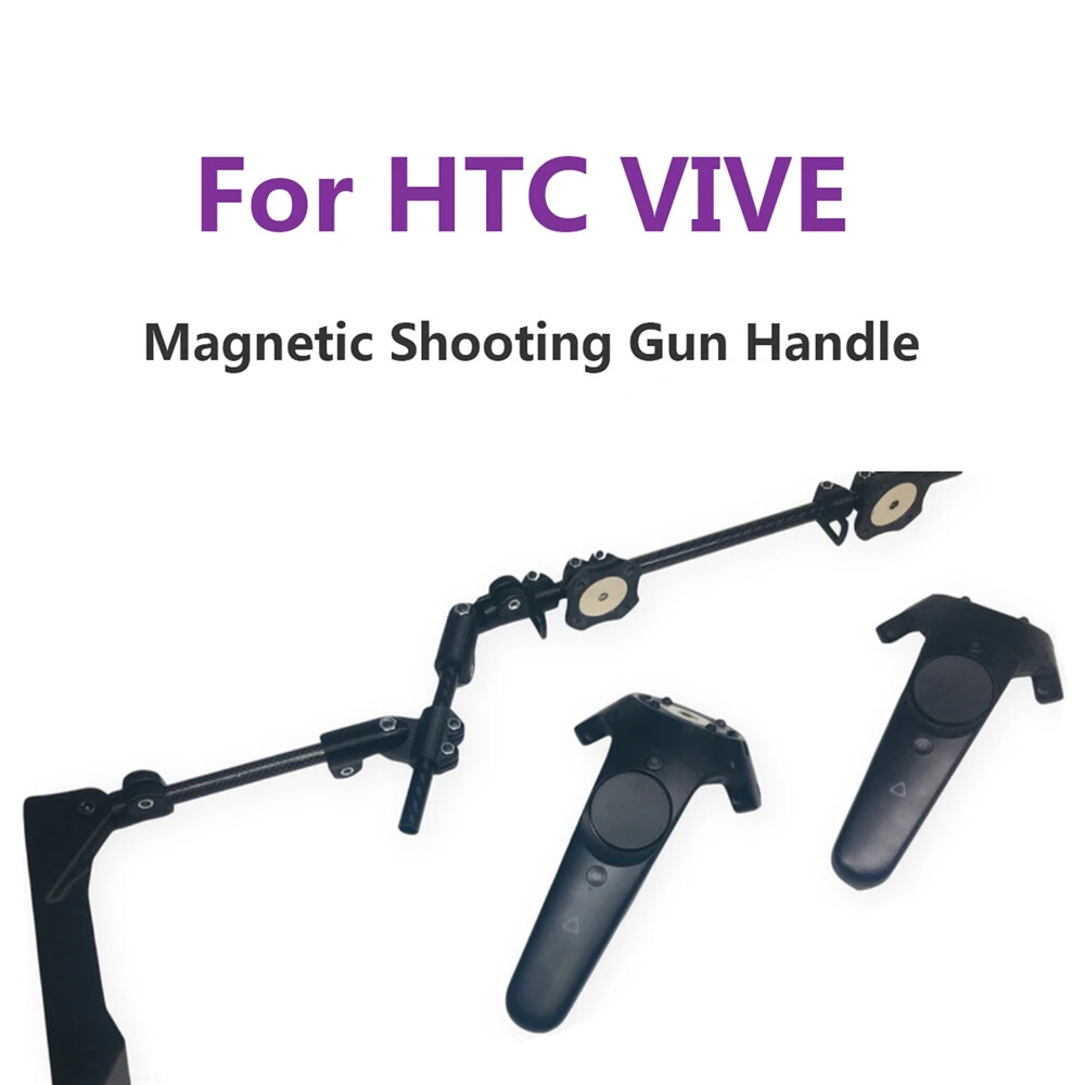 Dual handle controller for HTC VIVE VR headset accessories magnetic gun holder