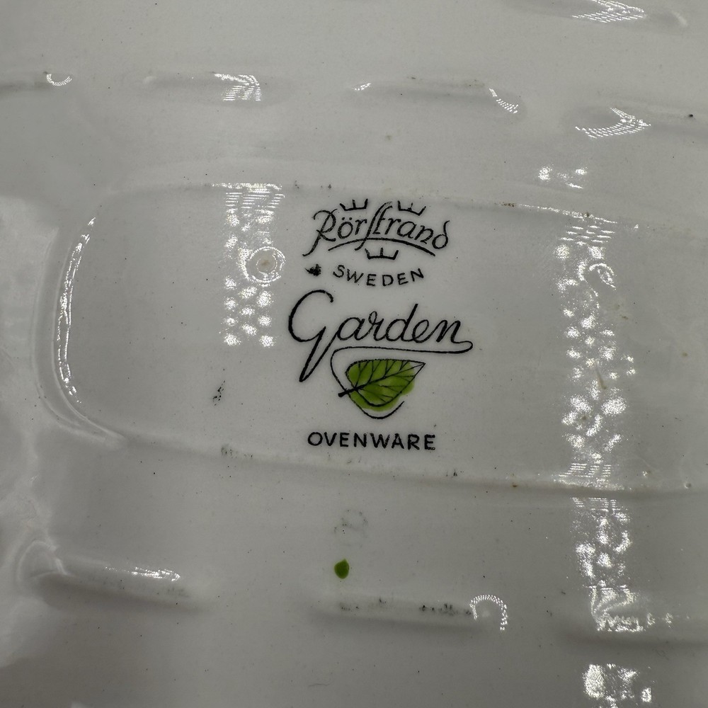 Rorstrand Ovenware Garden Series 1960s MCM Lidded Pot & Rectangular Baking Dish