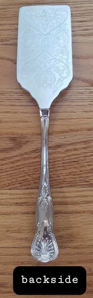 1970s silver plate wedding cake server/knife 11.5"x2.5" Engraved Silverplated