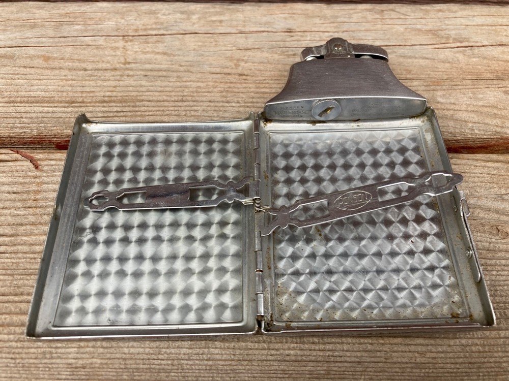 Vintage Art Deco Ronson Mastercase Cigarette Case / Lighter Chrome