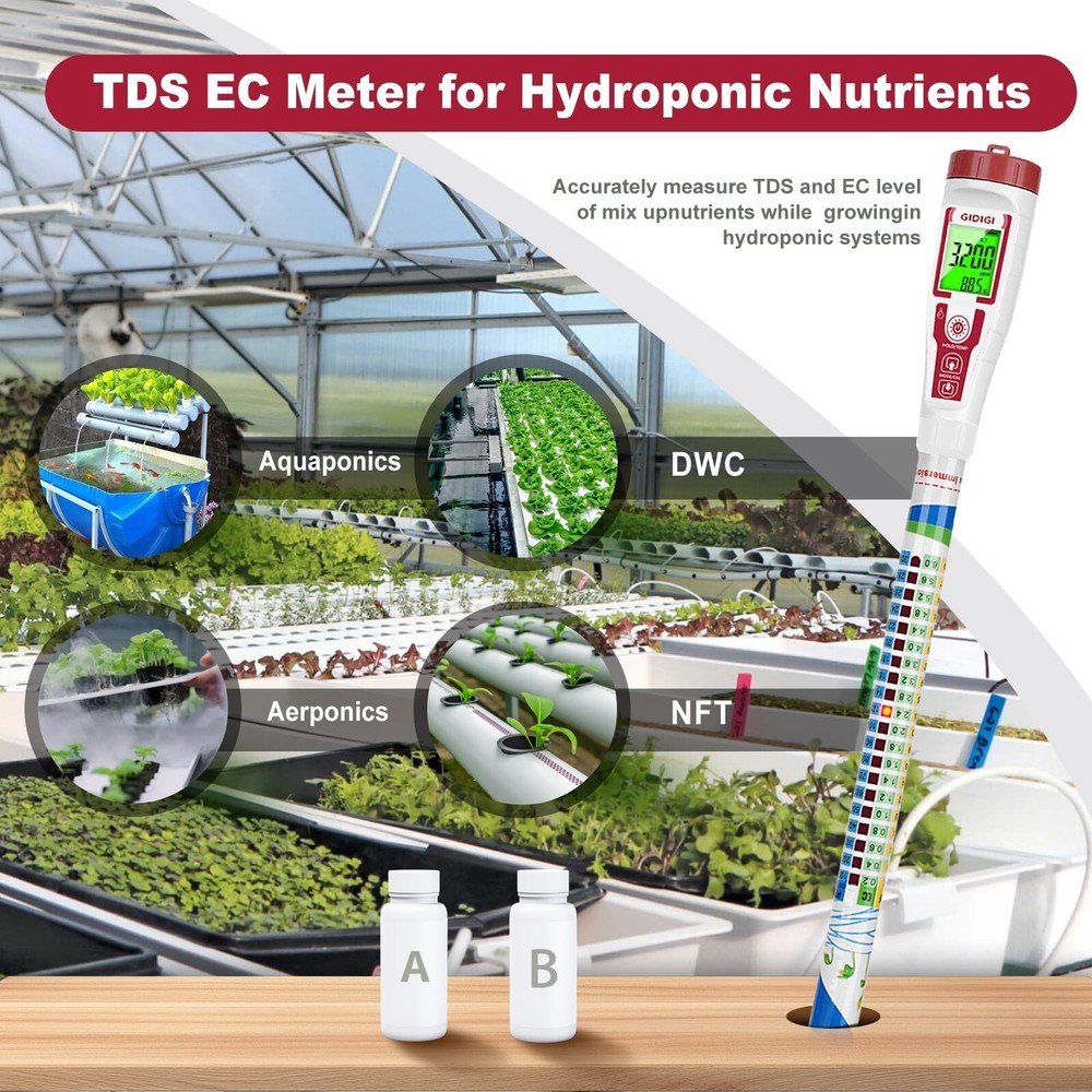 Truncheon Nutrient Meter PPM Meter Hydroponics TDS Meter Digital Water Tester...