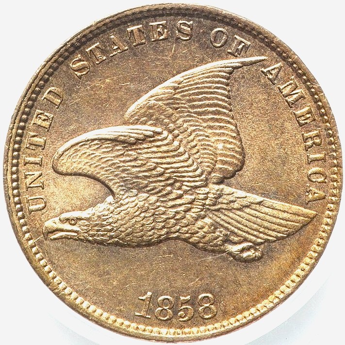 Flying Eagle Cent 1858. Small Letters. PCGS MS-63! Nice PQ! Proof-like Surfaces!