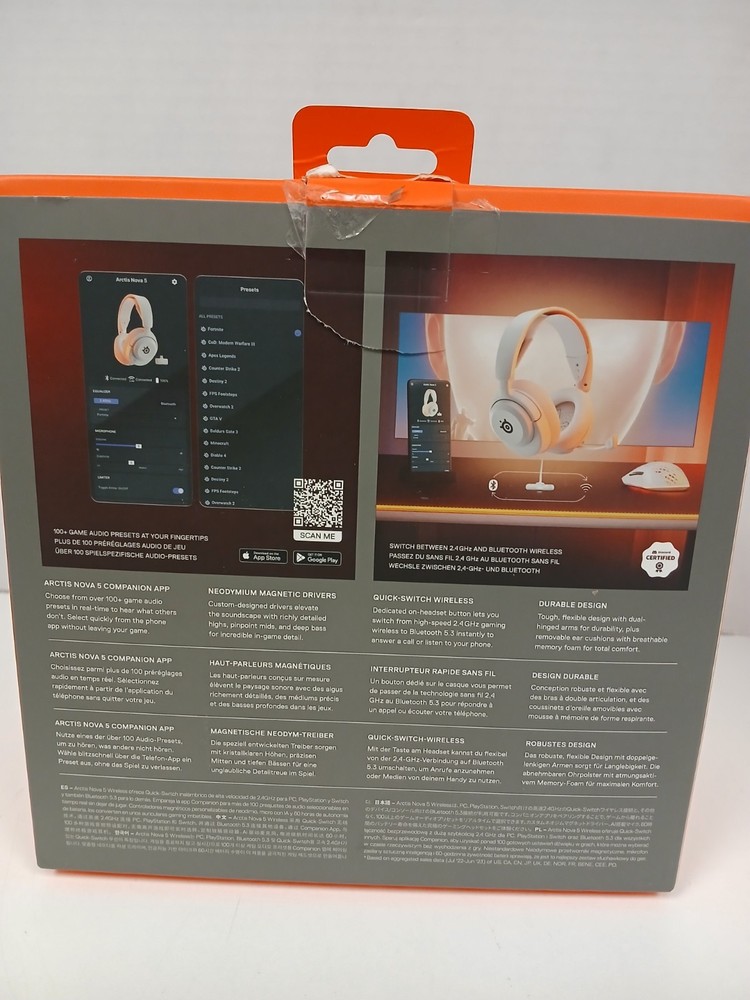 SteelSeries Arctis Nova 5 Wireless Gaming Headset, White