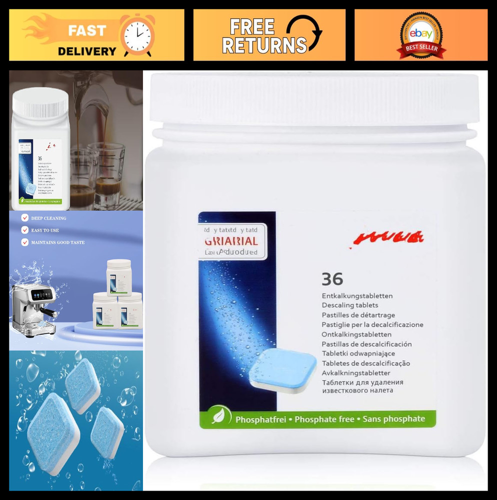 Powerful Coffee Descaling Tablets - 36 Count, Effective Decalcifying Solution