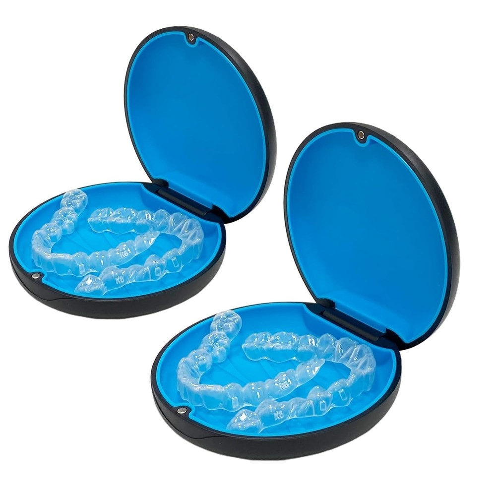 Authentic Invisalign Slim Case for Aligners/Retainers with Gift Box and Cleaner