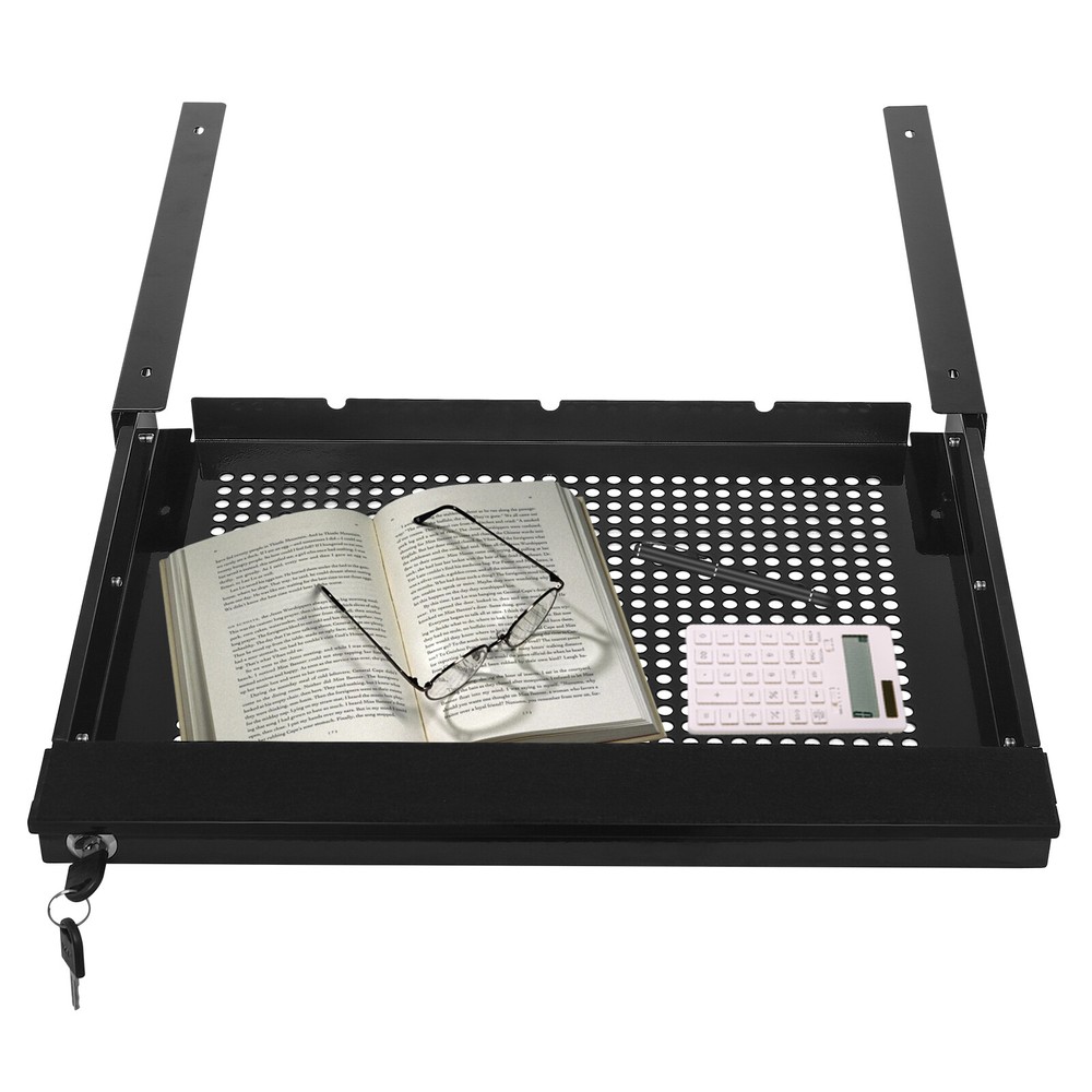 Black Under-Desk Drawer Storage Organizer for Standing Desks Pull-out Drawer