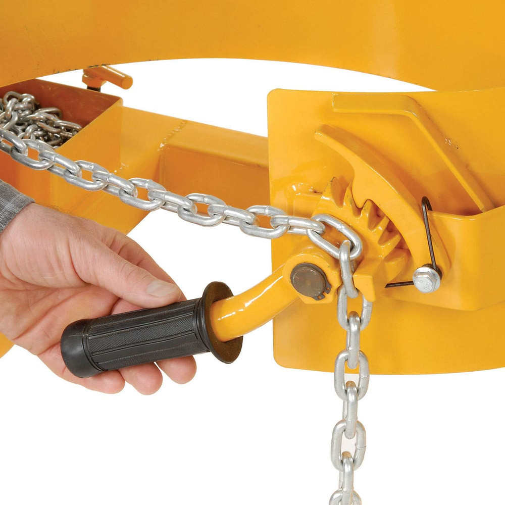 Forklift Tilting Drum Dumper with 10'L Pull Chain, for Use with 55 Gallon Drums,