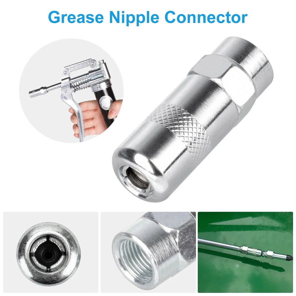 Durable Grease Gun Needle Nozzle Kit with Rubber Adapter Fitting Tool 9Pcs Set
