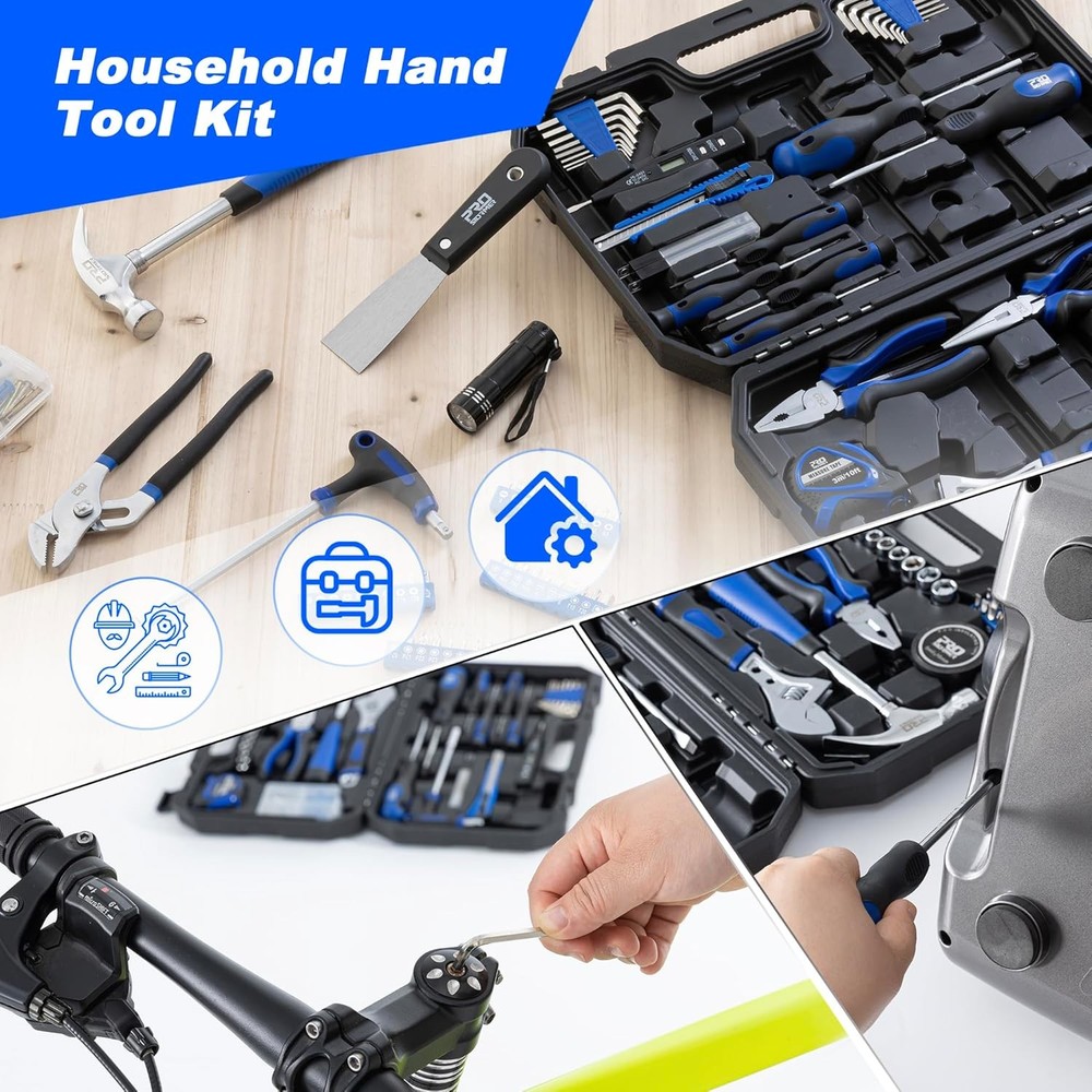 229-Piece Hand Tool Set – Portable Tool Box W/ Essential Household Tools Perfect