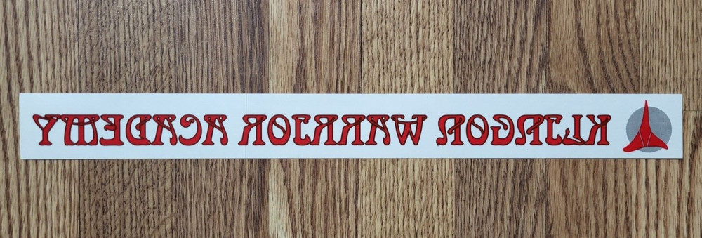 Star Trek Klingon Warrior Academy Window Sticker. inside car window.