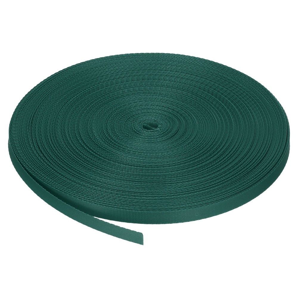 Nylon Webbing Strap Flat 3/8" 50 Yards Forest Green for Backpack Luggage-rack