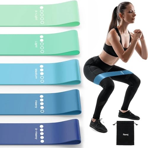 Resistance Bands for Working Out, 5-Pack Elastic Loop Exercise Bands for Blue