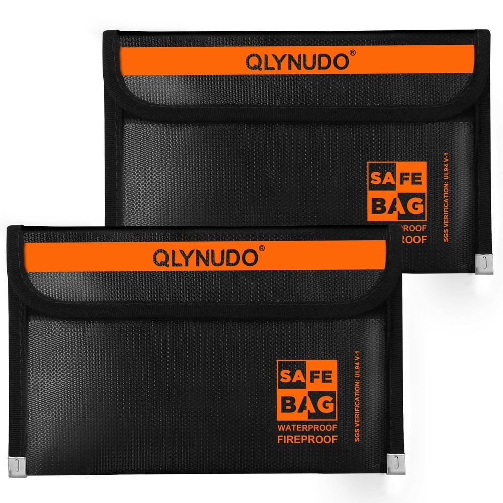 Small Fireproof Document Bag 8x5, External Size, 2-Pack Fireproof Money Bag f...