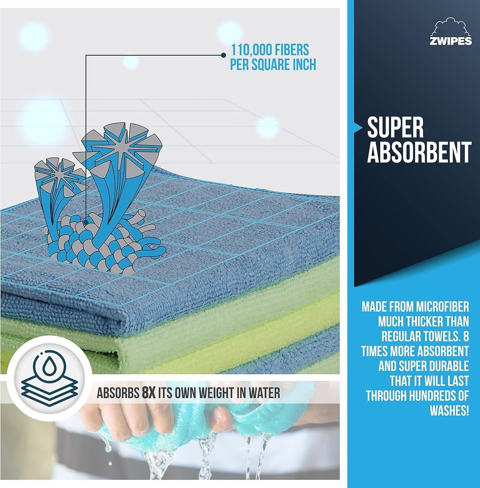 924 Microfiber Cleaning Cloths, 24 Pack