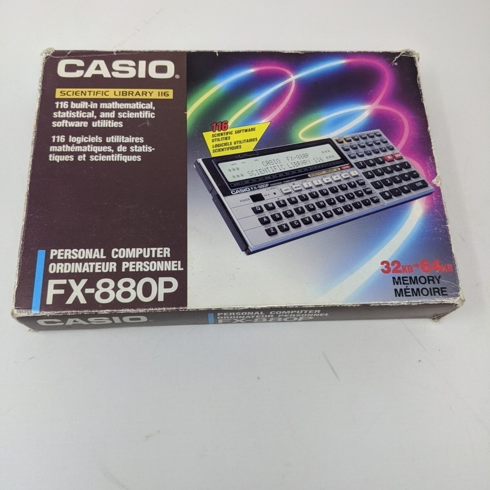 CASIO FX-880P Personal Computer Calculator 116 lib 32k Basic - Works (Vintage)