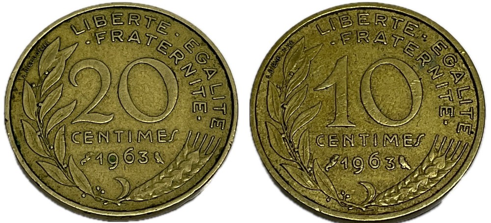 France - 1963 - 10, 20 Centimes