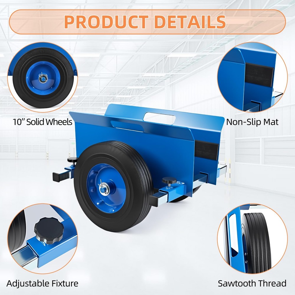 Heavy Duty Panel Dolly 1100LBS Capacity Door Cart with 10" Solid Rubber Wheel...