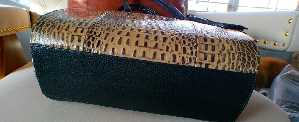 Leather- Crocodile Embossed Tote Bag
