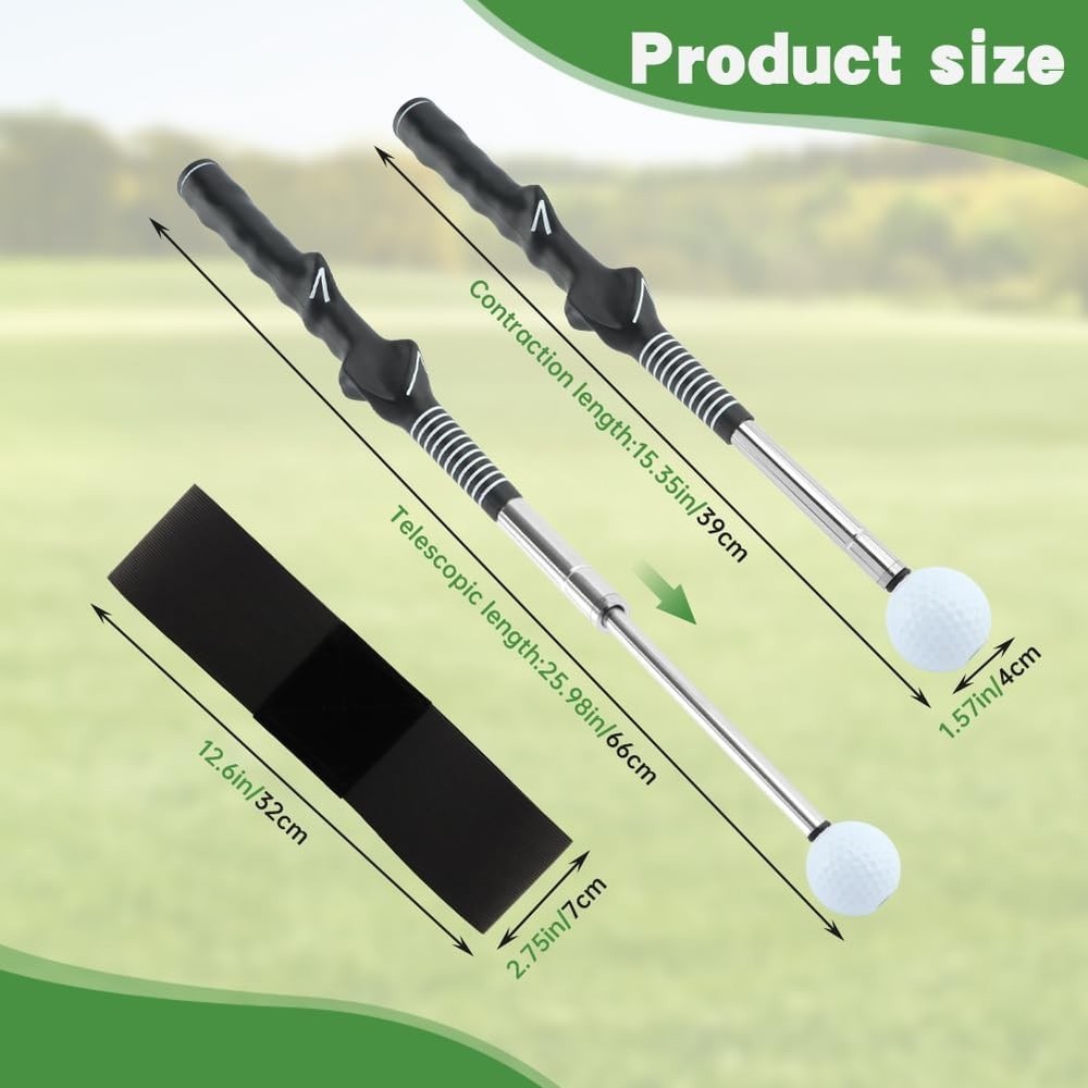 Retractable Golf Swing Training Aid – Fix Rhythm & Stop Slicing/Hooking, Right
