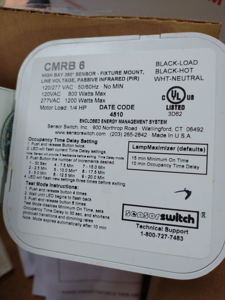 Open Box New LITHONIA LIGHTING MSI360IMP High Bay Sensor,360 Degrees,White