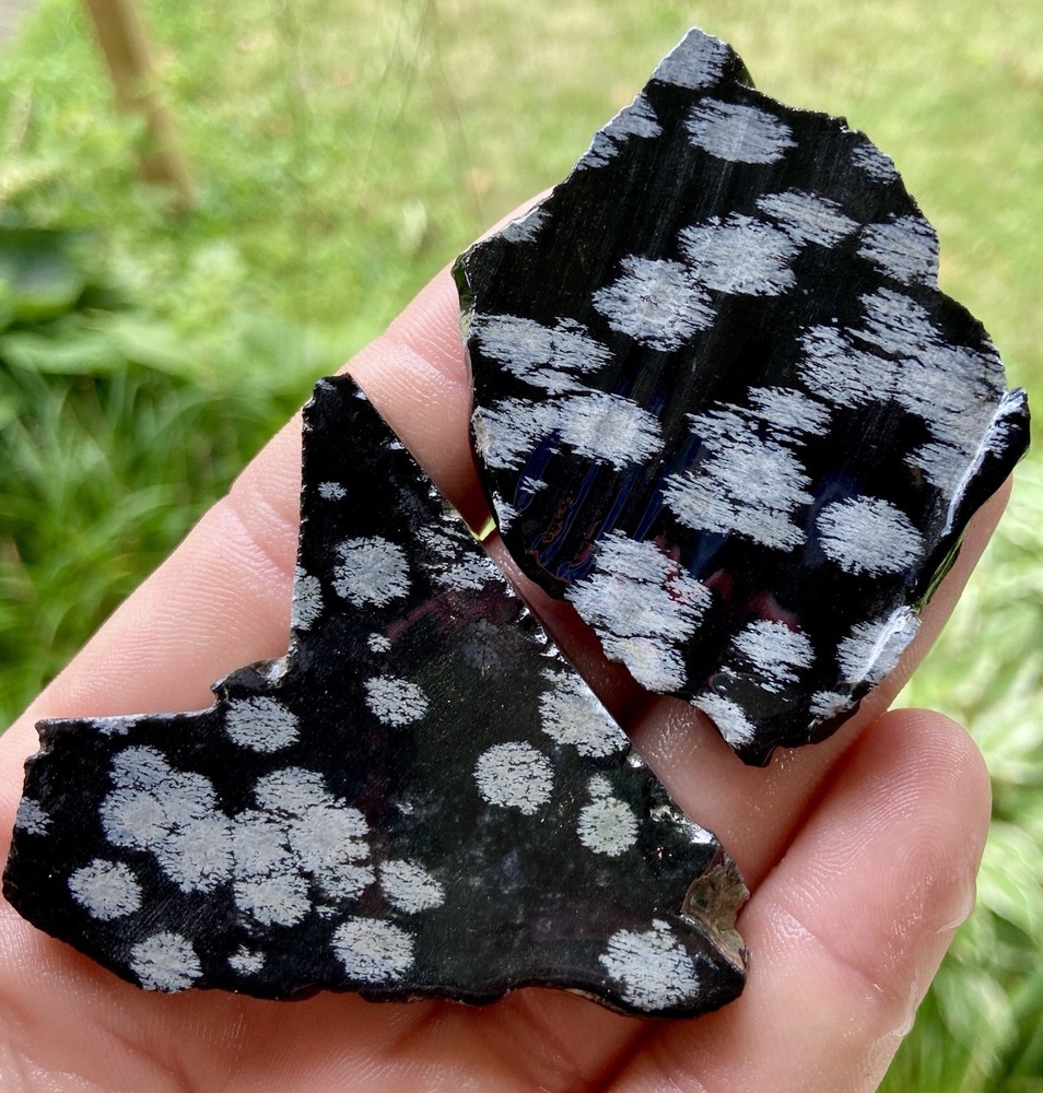 Beautiful Snowflake Obsidian Slabs 1.89