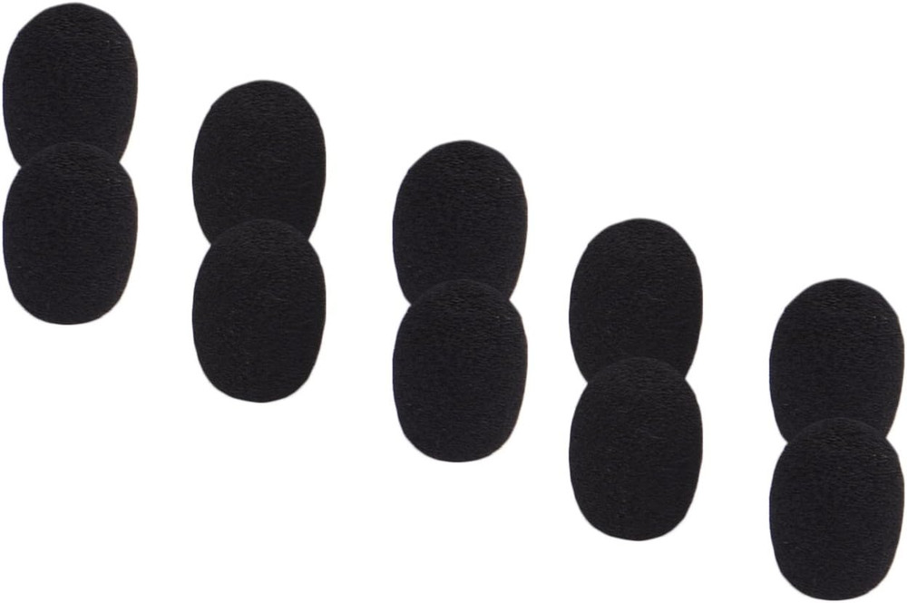 10 Pack Mini Small Size Lapel Headset Microphone Windscreen Foam Cover, Black