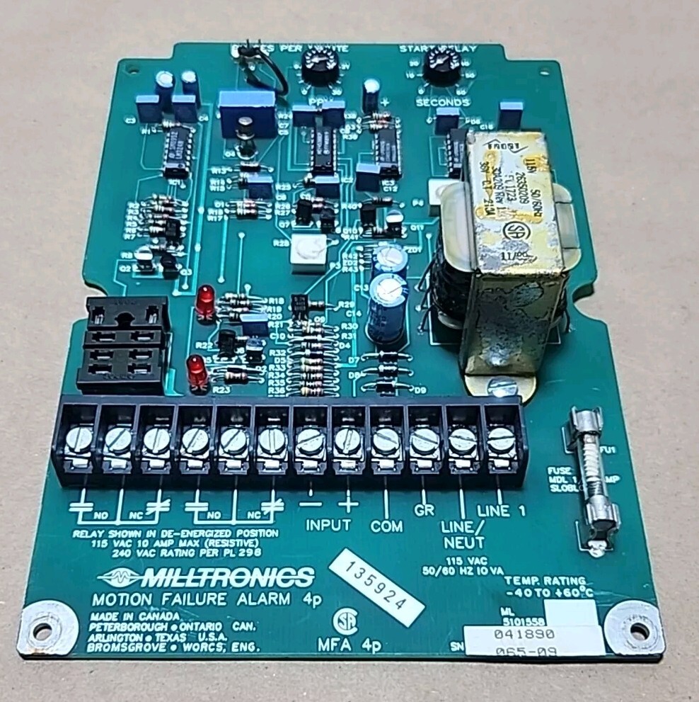 *PREOWNED* Milltronics MFA 4p Motion Failure Alarm Controller Board + Warranty!