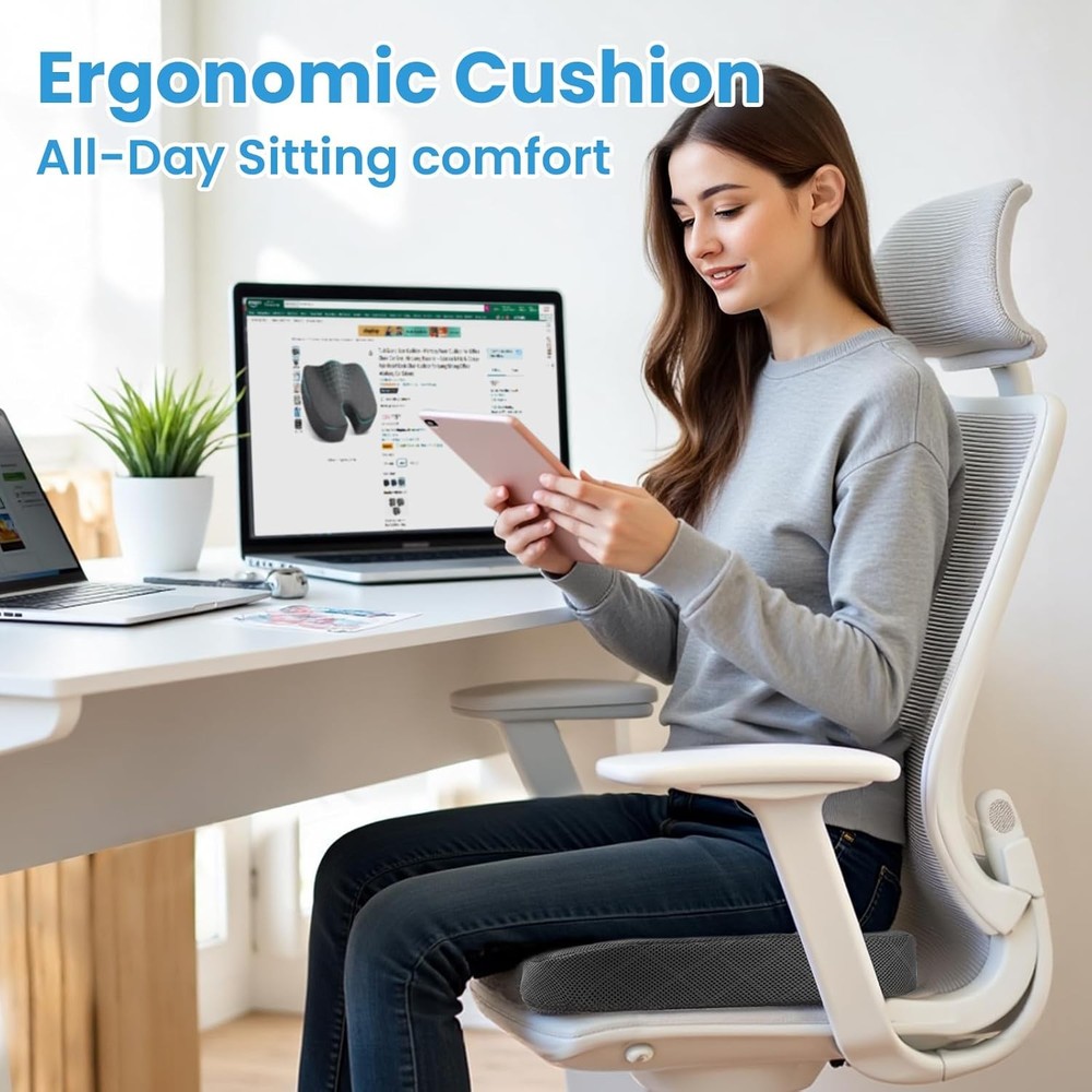 TushGuard Memory Foam Seat Cushion Sciatica Relief