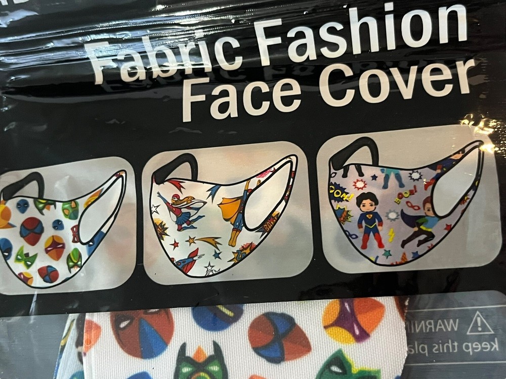 Kids Superhero Facemask Washable NEW 3 Pack