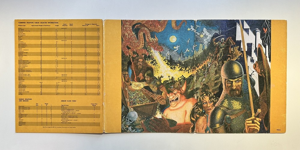 Dungeon Masters Screen (For Advanced D&D Game) 1981 TSR Games 9024 2-tri panel