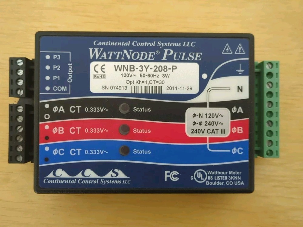 WattNode Pulse - Watthour meter/logger WNB-3Y-208-P