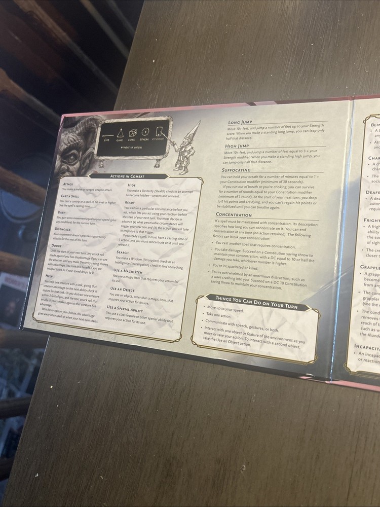 Dungeons & Dragons 5th RPG Master's DM Screen Reincarnated Guide
