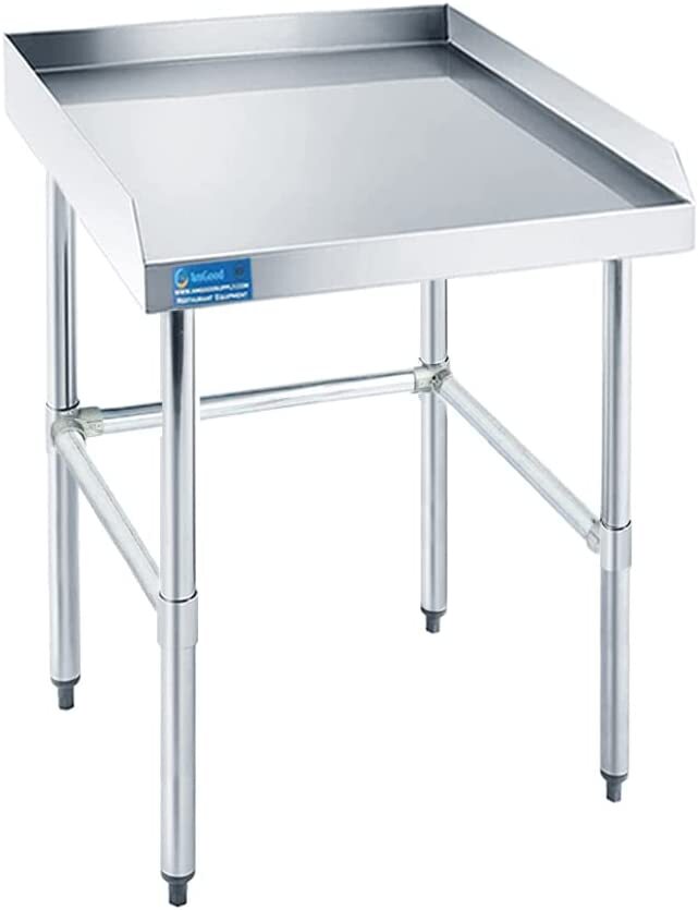 Open Base Equipment Work Table with Backsplash and Side Splashes 24"x24"